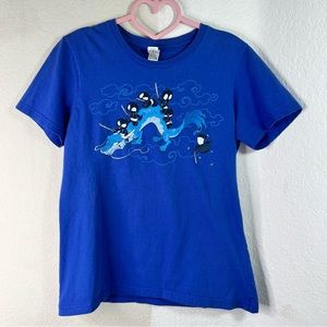 Shirt.Woot! Ninjas on a Dragon Graphic Blue T-Shirt, Size Small
